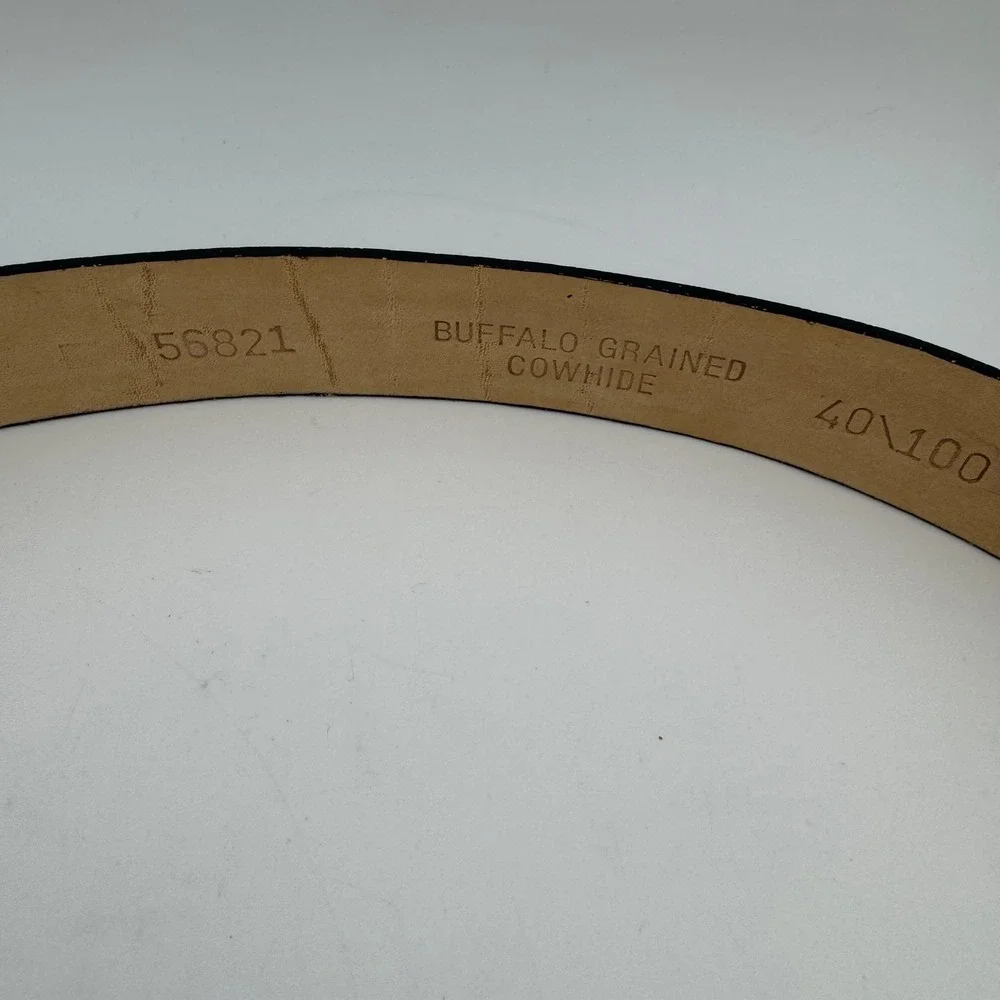 Manhattan Belt Size‎ 40 Black Excellent Buffalo Grained Cowhide Made in USA